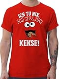Karneval & Fasching Kostüm Outfit - Ich tu nix. Ich Will nur Kekse! - weiß/schwarz - XXL - Rot - T-Shirt - L190 - Tshirt Herren und Männer T-S