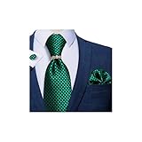 DiBanGu Herren Krawatten-Set aus Seide, quadratisch, mit Geschenkbox, Grün , Einheitsgröß