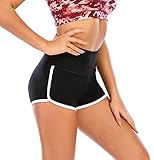 Fancyskin Hohe Taille Yoga Shorts Bauchweg Sport Shorts mit Taschen für Frauen - Schwarz - XX-Larg