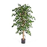 artplants.de Künstlicher Ficus Benjamini Thiago, mit 495 Blättern, 120cm - Kunstficus - Deko Baum - Künstliche Zimmerp
