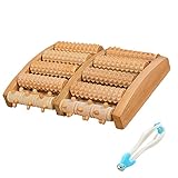 Gettop Fußmassagegerät Holzroller - Entspannung Fußschmerzen Stressabbau Plantarfasziitis Fersensporn Rutschfestes Und Leises Design Für Zuhause Oder Büro, Für Verschiedene Fußtyp