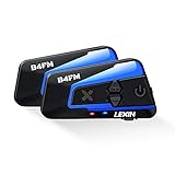 LEXIN B4FM 2er Motorrad Bluetooth Headset, Helm Intercom, Kommunikationssystem für bis zu 8 Motorräder mit Einer Reichweite von 2000m, Motorradhelm Gegensprechanlage mit Musikteilen Funk