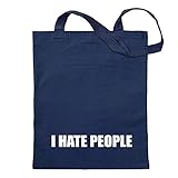 Kiwistar I Hate People Tragetasche Baumwolltasche Stoffbeutel Umhängetasche Langer Henk