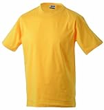 James & Nicholson Jungen Junior Basic Rundhals T-Shirt, Gelb (Gold-Yellow), Medium (Herstellergröße: M (122/128))
