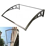 Awning LJ Pultvordach Vordach Haustür Überdachung Polycarbonat Sonnenschutz Regenschutz Transparent Haustürdach Balkonüberdachung für Haustür Pultvordach (Champagnerhalterung)