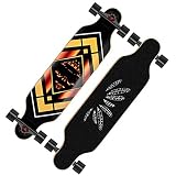 Skateboard Longboard Cruiser 41 Zoll Retro 9 Schichten Maple Decks Double Kick Trick Cruiser Anfänger Skateboard, Teenager Junge Kind Kinder Mädchen Erwachsene ABEC-11 Lager Konkaves Penny Board, S