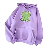 Finetyu Hoodies Damen Sweatshirt mit Cartoon Monster Aufdruck und Decorative Rückenflosse Langarm Kapuzenpullover Y2k Outwear Teenager Mädchen Kawaii Dino Pullover mit Kapuze Lang