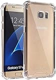 Samsung Galaxy S7 Edge Hülle, Jenuos Handyhülle Transparent Silikon Durchsichtig Bumper Schutzhülle Crystal Clear TPU Case Cover für Samsung Galaxy S7E 5.5' - Transparent (S7E-TPU-CL)