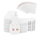 PandaHall 400 Stück/Set Ananasförmige Ohrringhalterkarten, Weiße Pappohrring-Grafikk