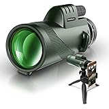 ARPBEST 12X50 High Definition Monokular Teleskop mit Smartphone-Halterung und Stativ, FMC Objektiv und BAK4 Prisma Starscope Monokular - HD Dual Focus Fernrohr für Vogelfreunde Jagd Camping W