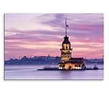 Paul Sinus Art 120x80cm Leinwandbild auf Keilrahmen Istanbul Bosporus Jungfrauenturm Wandbild auf Leinw