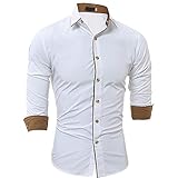Herren Jeanshemden Slim Fit Casual Button Down Hemd Langarm Stretch Baumwolloberteil Herren Casual Button Down Denim Shirts Langarm Businesshemd Herrenmode Slim Fit Businesshemd F