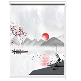 Jcnfa- Chinesische Malerei Roller Blinds Blackout Rollertöne for Windows, thermische isolierte Jalousien for Windows Blackout, Raumdunkeler Jalousien und Farbtöne, (Color : A, Size : W85cmxH150cm)