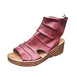 Geilisungren Damen Plateau Sandalen Espadrilles mit Keilabsatz Keilsandalen Absatz Espandrillos Sommer Frauen Schuhe Geschlossene Sommerschuhe S