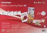 Perfect CZ07051 Colouring Paper, Markerpapier DIN A3, 250 g/qm, 50 Blatt, für Farbverläufe, Manga-Zeichnungen, Card-Making und Scrapbooking, geeignet für Laserdruck