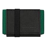 A&K Mini Portemonnaie Schwarz/Grün – Kartenetui mit Münzfach Herren, Kleine Geldbörse nachhaltig, Slim Wallet Damen, Handarbeit aus Deutschland, Unisex