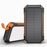 Riapow Solar Powerbank 26800mAh Tragbares Solar Ladegerät USB C Power Bank mit 3 Ausgängen Schnellladung Externer Akku für Handys, Tablets und O