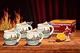 Feuerzangentasse 4er-Set, Cremeweiß/Dresden - für Feuerzangenbow