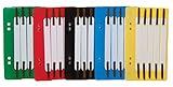 Idena 300391 - Heftstreifen aus Kunststoff, 5-fach farbig sortiert, 25 Stück