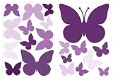 dekodino® Wandtattoo Schmetterlinge Violett Wandsticker Deko S