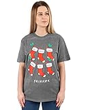 Freunde Weihnachten T-Shirt Womens Damen Central Perk Gray Festliche Top