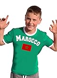 Coole-Fun-T-Shirts Marokko T-Shirt Kinder Ringer Weiss-rot, 176