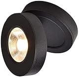 Hadunoi 5W 7W zusammenklappbarer Strahler schwenkbare Schwarze LED-Deckenleuchte Aufbau-Downlight-Innenwandleuchte COB-Leuchte Blendschutz-D