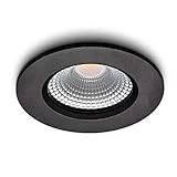 Ledisons LED Einbaustrahler 230 3W IP65 Wasserdicht für Badezimmer, 26mm Flach Dimmbar, CRI90, 5 Jahre Garantie, LED Spot Deckenspots Einbauleuchten Einbauspots, Udis Schwarz, Warm-weiß 2700