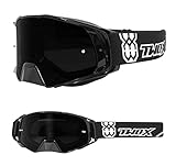 TWO-X Rocket Crossbrille schwarz Glas getönt grau MX Brille Nasenschutz Motocross Enduro Motorradbrille Anti Scratch MX Schutzbrille Nose G