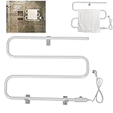Elektrischer Handtuchwärmer Beheizter Handtuchwärmer, Wandmontierter elektrischer Handtuchhalter Tragbarer Handtuchwärmer 90W Plug-in Weiß für B