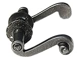 UHRIG Türklinke im Retro Look - Vintage Drücker-Garnitur - Türdrücker im Antik-Design - nostalgischer Tür-Griff - rustikales Komplett-Set (Paar)