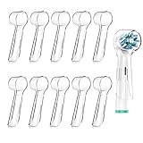 ItsyFox 10 PCS Zahnbürsten Abdeckungen, Transparente Zahnbürste Abdeckung für Oral-B, Zahnbürste Staubschutz Elektrische Zahnbürste Kappe Zahnbürste Schutzhülle Ersatz Runden Kopf - Durchsichtig