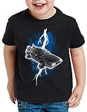 style3 Delorean Thunderstorm T-Shirt für Kinder dmc-12 Blitz gewitter zeitreise Marty mcfly, Größe:104