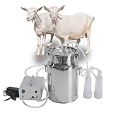 SKYWPOJU Elektrische Melkmaschine Kit Melkmaschine, tragbare Pulsations-Vakuumpumpe 7L Ziegenmelker und Kuhmelk Zitzenbecher Ersatz (Schlauch enthalten) (Color : Goat)