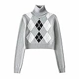 Street Style Indie Fashion Pullover Pullover Rollkragen Argyle Dicke Frauen Grunge Pullover Y2K Style Outfits W
