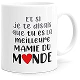 Lustige Tasse mit Aufschrift „Beste Mamie du Monde“, lustige Geschenkidee, bedruckt in Frankreich, Freund, College Großmutter für Geburtstag, Party, Weihnachten, Dino Tassen, Lachen ab dem Aufw