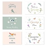 6-teiliges Set Kleine frische vier Jahreszeiten Frohe Weihnachten und ein glückliches neues Jahr Geburtstagskarten Frühlingsgrußkarten Frühlingsgrüße Frühlingsgrüße und Wünsche mit Umschlag