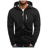 RMBLYfeiye Herren Sport Kapuzenpullover Reißverschluss Hoodie Sweatshirt mit Kapuze Pullover Pulli Zip Basic Kapuzenjacke Langarmshirt Freizeit Sport Fitness Outdoor Casual Style mit B