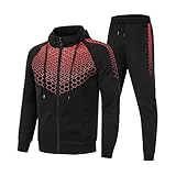 Asija Herren Trainingsanzug Jogginganzug für Männer Langarm Sportanzug Freizeitanzug Set Jogginghose Sweatshirt Zipper Hoodie Hose für Gym Fitness Sportbekleidung Trainingsjacke Sportjacke Track