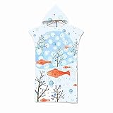 Kseyic Strand Poncho Für Kinder,Cartoon-Katzen und Hunde Design,Schwimmen Surfing Sport Handtuch Badetuch,Ultraleicht Schnelltrocknend,Mikrofaser (19)