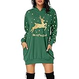 Weihnachtskleid t Shirt Damen Langarm Damen Pullover Winter lang Bluse Damen Langarm gestrickter Pullover Damen kuscheliger Pullover Damen Sommer top Damen floryday Damenmode Pullover Lange b