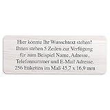 Adress-Aufkleber | PERSONALISIERT | 256 Stück | kleine Etiketten mit Wunsch-Text - Fotomotiv Holzmuster 3 | für N