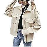 Herbst Freizeitjacke Frauen Button-Down-Mode-Mantel Solide Basic Outwear Tops Klassische Lose Offene Front mit T