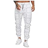 YOCIA Chino Hose Herren Kariert Stoffhose Slim Fit Business Chinohose Straight Bein Schlank Beiläufige Hosen Stretch Streetwear Lange F