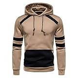 Zytyeu Hoodie Herren Slim Fit Spleißen Farbkontrast Pullover Herren Outdoor Fitness Workout Sweatshirt Herren Frühling Herbst Mode Kapuzenpullover Herren Mit Taschen TE-02 M