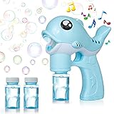 WolinTek Seifenblasen-Pistole, LED Seifenblasenmaschine für Kinder, Seifenblasenpistole mit Seifenblasenlösung,Bubble Gun für Kinder, Seifenblasen Spielzeug für Outdoor Party, Hochzeit (Blau)