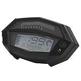 Bediffer Universeller Tachometer 12V LCD 7-Farben 1-5 Gang Motorradmesser Praktisches Multifunktionsinstrument für 1/2/4 Zylinder M