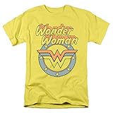 Popfunk Wonder Woman Offizielles Lizenzprodukt für Erwachsene, T-Shirt und Aufkleber - Gelb