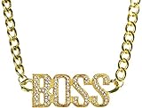 Balinco Goldkette BOSS | Rapper | Gold | Goldene | Gangster Kette - satter Goldlook - perfekt zum Protzen beim Karneval & Fasching