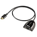 Hama HDMI-Umschalter 2x1, Video/AV-Signale umschalten, vergoldete Stecker, schw